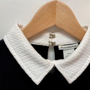 COPY - Wool 3/4 Sleeve Club Monaco sweater w whit…